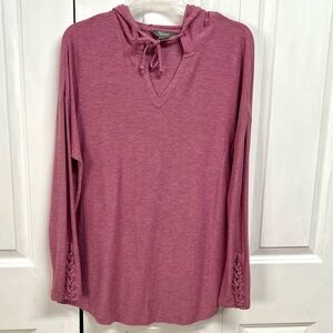 Natural Reflections Women's Dusty Rose Knit Hoodie Size L